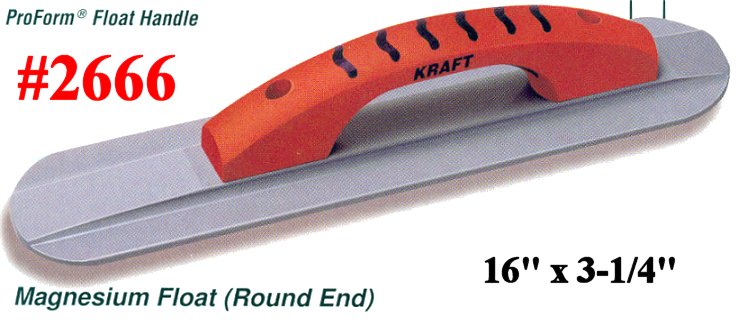 16" x 3-1/4" Round End Mag Concrete Float W/ProForm Handle