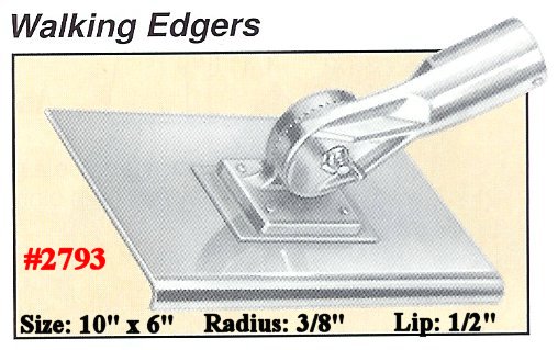 10" x 6" Walking Edger W/Handle Socket - Radius 3/8", Lip 1/2"