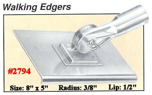 8" x 5" Walking Edger W/Handle Socket - Radius 3/8", Lip 1/2"