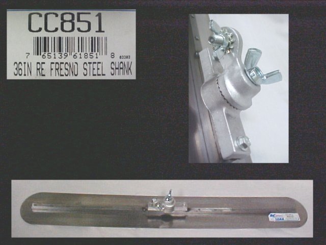 36" x 5" Round End Steel Fresno Trowel With Angle Bracket