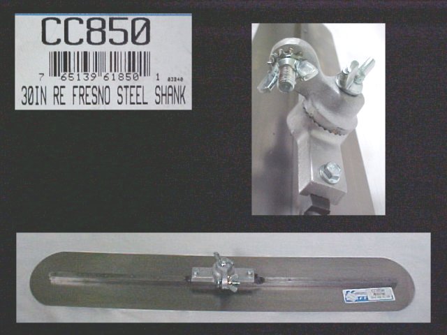 30" x 5" Round End Steel Fresno Trowel With Angle Bracket