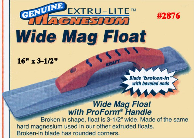 16" x 3-1/2" Wide Magnesium Concrete Float W/ProForm Handle