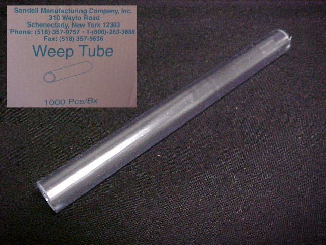 Permeable Round Plastic Weep Tube 3/8" x  4" Long