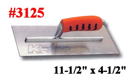 11-1/2" x 4-1/2" Carbon Steel Plaster Trowel Tool W/ProForm