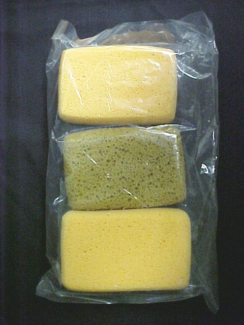 Polyester Base Medium Fine Pore Semi-Oval Sponge 3 Pack
