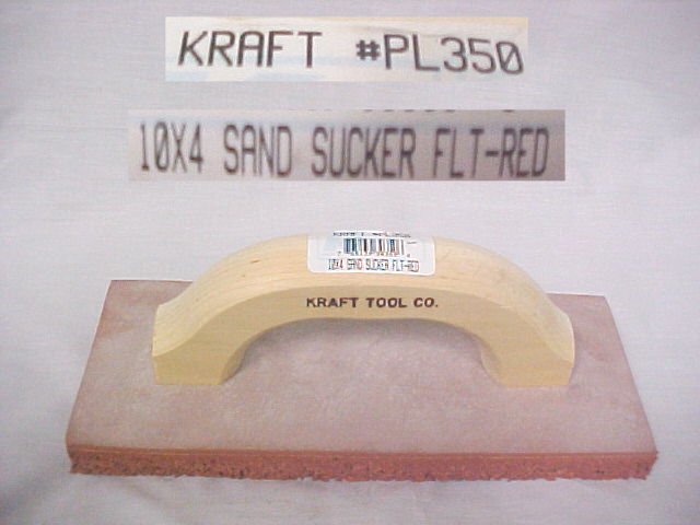 10" x 4" x 3/4" Kraft Masonry Cleaning Rubber "Sandsucker" Float