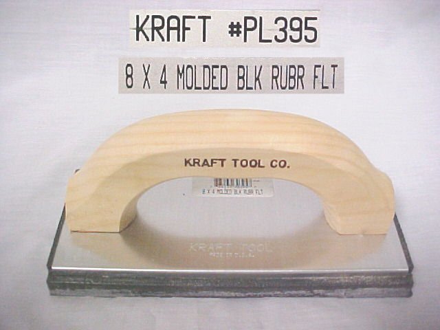 8" x 4" x 5/8" Kraft Masonry Cleaning Molded Black Rubber Float