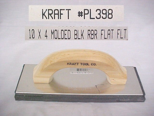 10" x 4" x 5/8" Kraft Masonry Cleaning Molded Black Rubber Float