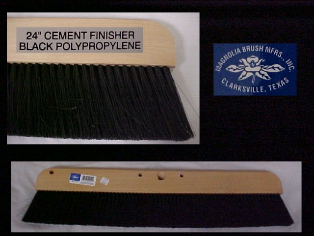 24" Black Polypropylene Concrete & Cement Finishing Brush