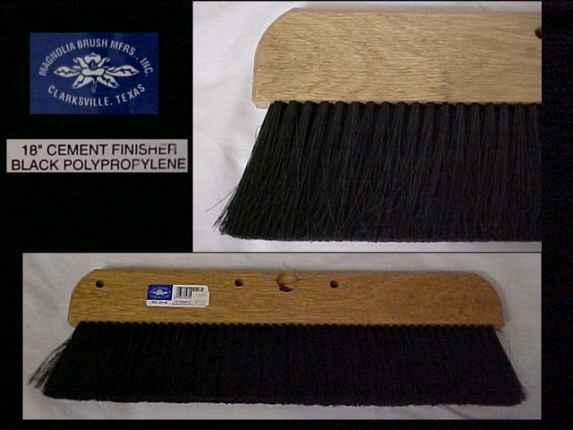 18" Black Polypropylene Concrete & Cement Finishing Brush