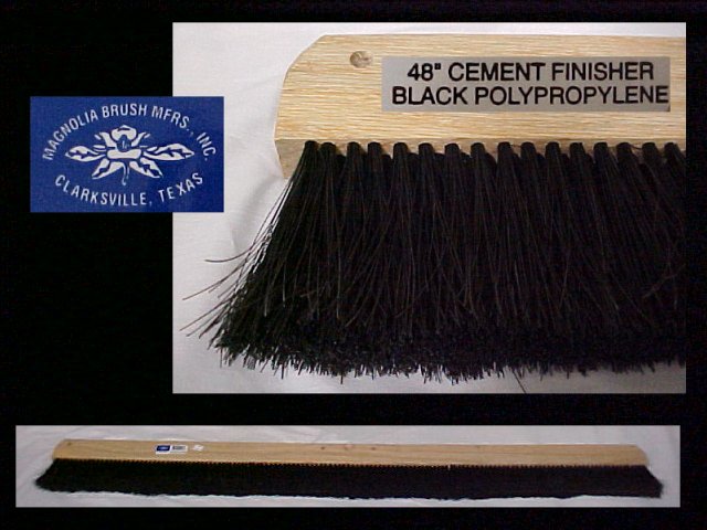 48" Black Polypropylene Concrete & Cement Finishing Brush