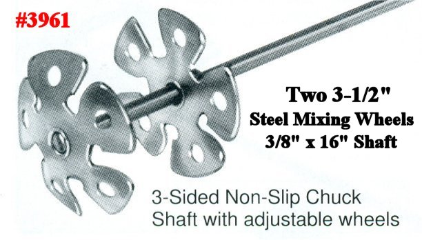 Jiffler Mixer With Two 3-1/2" Steel Mixing Wheels