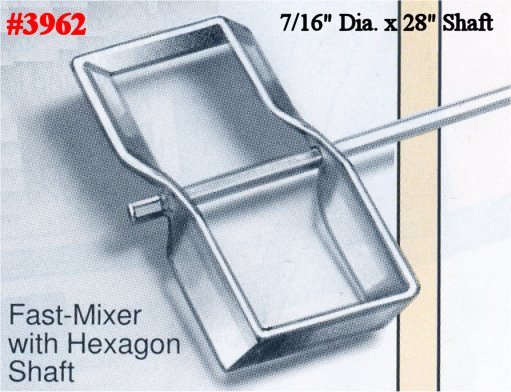 Fast Mixer With 8-1/2" x 4" Head & 7/16" x 28" Steel Hex Shaft
