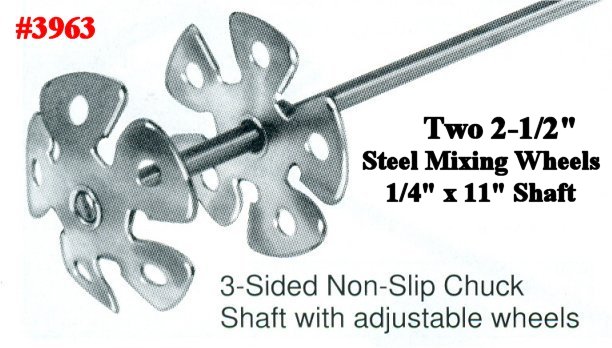 Jiffler Mixer With Two 2-1/2" Steel Mixing Wheels
