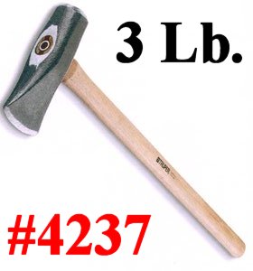 3 Lb. Contractors Splitting Demolition Hand Maul Hammer W/18" Hickory Handle