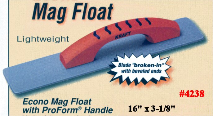 16" x 3-1/8" Thin Line Magnesium Float W/ProForm Handle