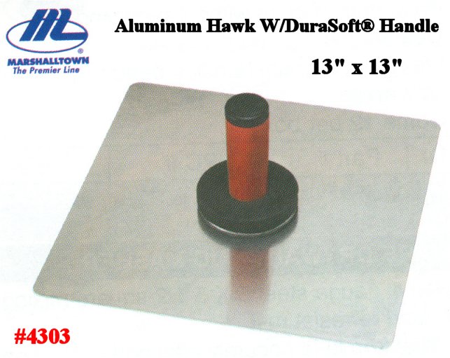 13" x 13" Marshalltown Aluminum Hawk W/DuraSoft Handle