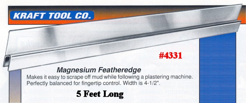 5 Foot Magnesium Plastering Featheredge, Width Is 4-1/2"