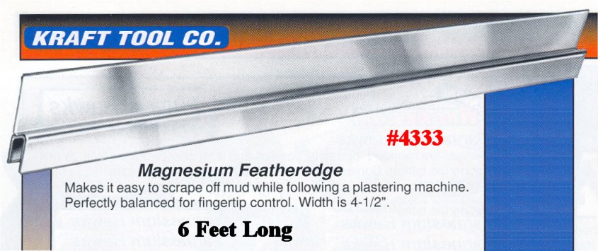 6 Foot Magnesium Plastering Featheredge, Width Is 4-1/2"