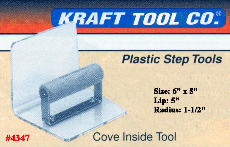 6" x 5" Plastic Cove Inside Step Tool, 1-1/2" Radius & 5" Lip