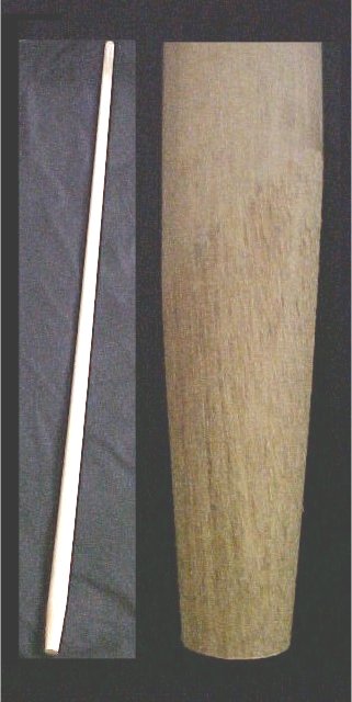 72"   x 1-1/8" Straight Grain Hardwood Standard Tapered Brush Handle