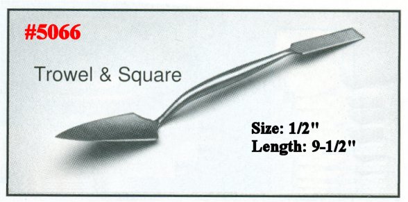 1/2" x 9-1/2" Ornamental Steel Trowel & Square Plaster's Tool