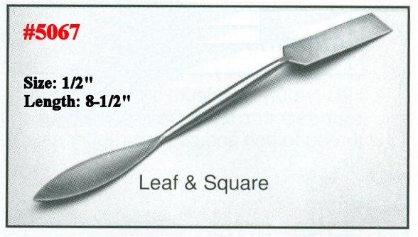 1/2" x 8-1/2" Ornamental Steel Leaf & Square Plaster's Tool