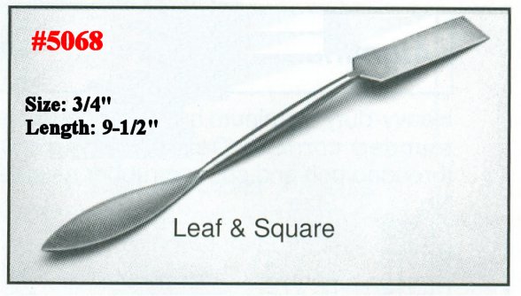 3/4" x 9-1/2" Ornamental Steel Leaf & Square Plaster's Tool