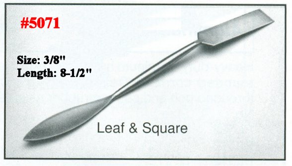 3/8" x 8-1/2" Ornamental Steel Leaf & Square Plaster's Tool