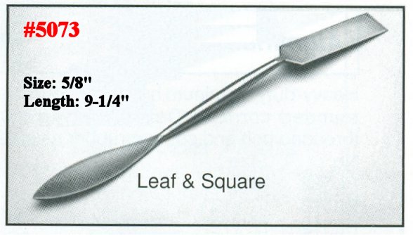 5/8" x 9-1/4" Ornamental Steel Leaf & Square Plaster's Tool