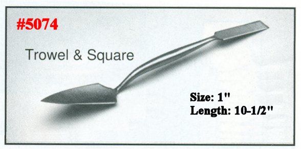 1" x 10-1/2" Ornamental Steel Trowel & Square Plaster's Tool