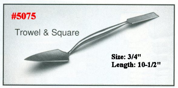 3/4" x 10-1/2" Ornamental Steel Trowel & Square Plaster's Tool