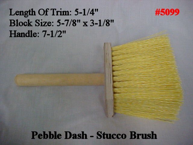 Pebble Dash Stucco Finish Brush W/ 7-1/2" Handle & 5-1/4" Trim
