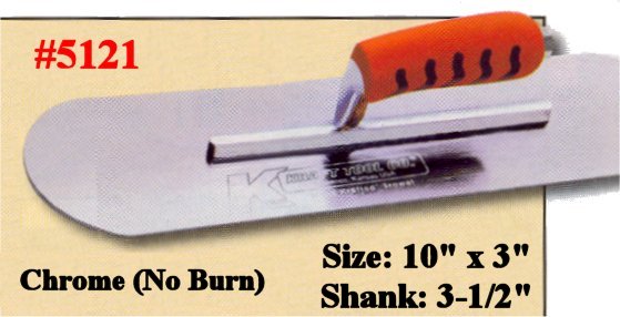 10" x 3" Chrome No Burn Pool Trowel With ProForm Grip