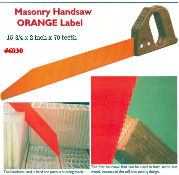 Orange Label Stone Biter Tungsten Carbide Masonry Handsaw