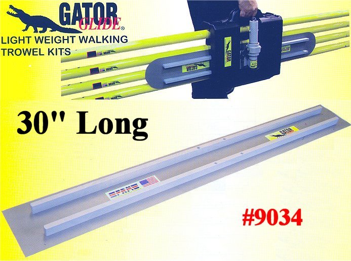 30" Square End GatorTools Light Weight Walking Trowel Kit