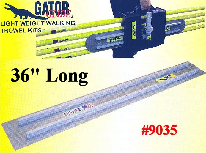 36" Square End GatorTools Light Weight Walking Trowel Kit