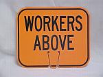Caution Traffic Cone Sign - Workers Above