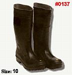 Size 10 Black Plain Toe Contractor's Boots