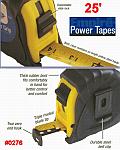 EMPIRE 25' Power Grip Durable ABS Case Steel Measuring Tape