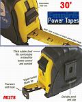 EMPIRE 30' Power Grip Durable ABS Case Steel Measuring Tape