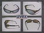 UVEX Bandit Safety Glasses - Black Frame With Mirror Lens