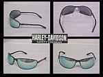 Harley Davidson Black Metal Frame Glasses Blue Mirror Lens