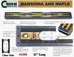 42" Crick Five Piece Laminate Hardwood Masonry & Construction Builders Carpenters Level With Rubber End Cushions & Clear Vials