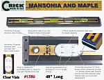 48" Crick Five Piece Laminate Hardwood Masonry & Construction Builders Carpenters Level With Rubber End Cushions & Clear Vials