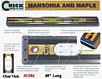 48" Crick Five Piece Laminate Hardwood Masonry & Construction Builders Carpenters Level With Rubber End Cushions & Clear Vials