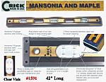 42" Crick Standard Three Piece Laminate Masonry & Construction Builder Masons Level With Rubber End Cushions With Clear Vials