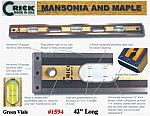 42" Crick Standard Three Piece Laminate Masonry & Construction Builder Carpenters Level With Rubber End Cushions With Green Vials