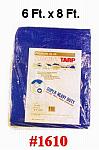 6' x 8' Heavy Duty Fiber Reinforced All Weather Blue Poly Tarps