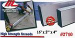 16' x 2" x 4" High Strength Alloy Concrete Working Screed Tool